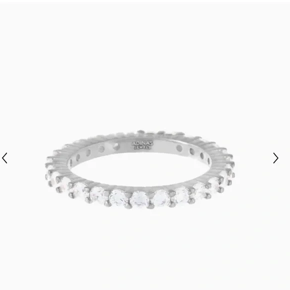 Silver Slim Eternity CZ Band Ring NEW - Picture 3 of 4